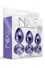 Nixie metal butt plug trainer set, purple metallic